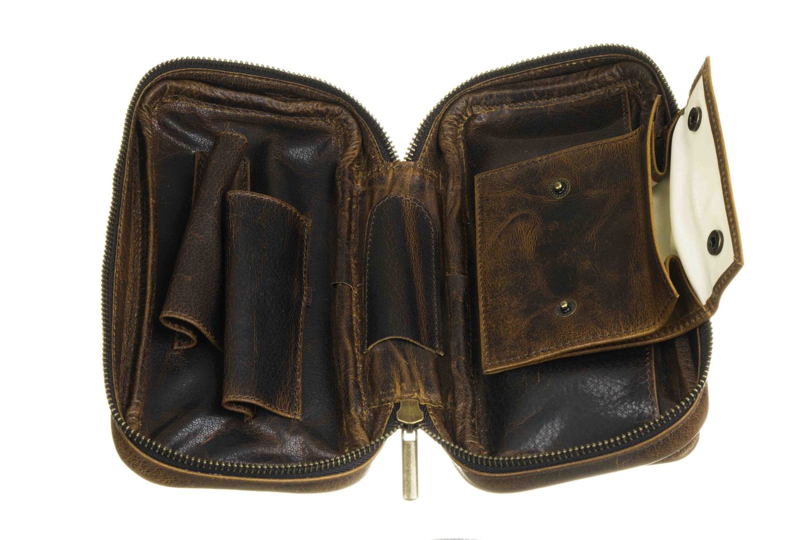 Сумка Ser Jacopo для 2 трубок и табака, натуральная кожа, подарочная упаковка B030-Brown preview